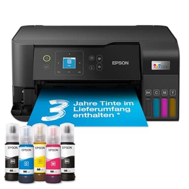 EcoTank ET-2840 DIN-A4-Multifunktions-WLAN-Tintentankdrucker, mit einem im Lieferumfang enthaltenen Vorrat an Tinten von bis zu 3 Jahren