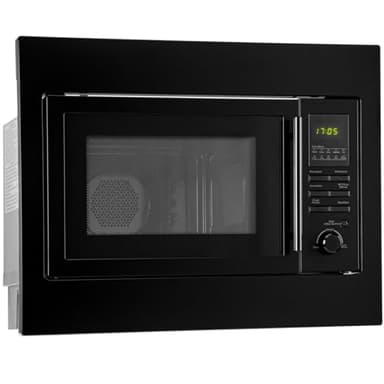 Bomann Einbaumikrowelle mit Grill und Heißluft | 60cm | 900W Mikrowelle | 1100W Grill | 2500W Heißluft | inkl. Grillrost und Drehteller | 25L Einbau Mikrowellengerät | MWG 2216 H EB schwarz