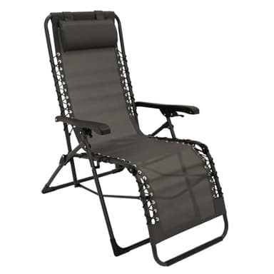DEGAMO Relaxsessel Gartensessel Nizza, Metall und Kunstgewebe grau, faltbar, Outdoor