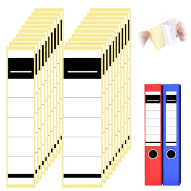 120 Stück Professionelle Ordnerrücken Selbstklebend Set,Perfekt für Ordner Rückenschilder, Archivierung und Organisation,Ordneretiketten– (5,4x19 cm & 3,6x19 cm)