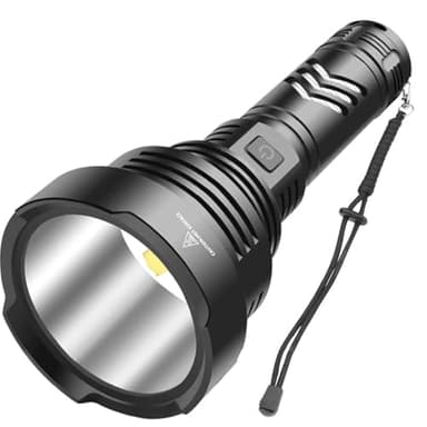 WholeFire LED Taschenlampe Extrem Hell 100000 Lumens, XHP90 USB Aufladbar Taschenlampen, 5 Modi Taktisch Polizei Militär IP65 Wasserdicht Taschenlampe Draussen Suchscheinwerfer Set mit Akku