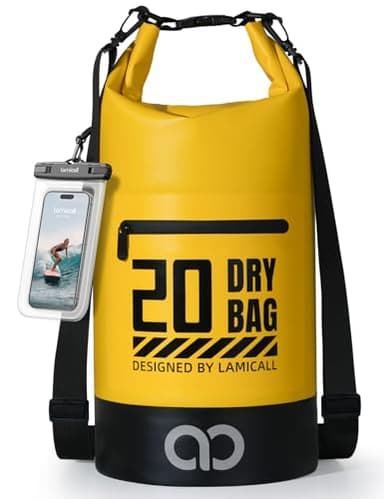 Lamicall Dry Bag, wasserdichte Tasche - [Robust & Kratzfest] 5L/10L/20L/30L/40L Rucksack Wasserdicht Beutel, Waterproof Bag Drybag für Wassersport/Strand/Bootsport, Freie 100% wasserfeste Handyhülle