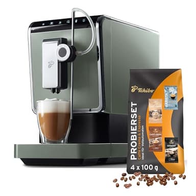 Tchibo Kaffeevollautomat Esperto Pro mit One Touch Funktion für Caffè Crema, Espresso und Milchspezialitäten, Metallic Mint - INKLUSIVE Kaffeeprobierset GRATIS