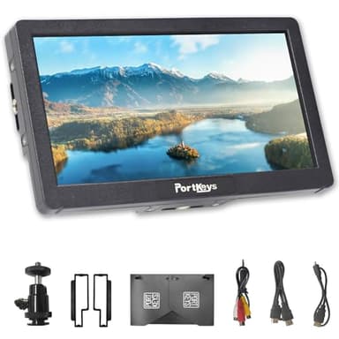Portkeys HD7H Kamera Field Monitor 7 Zoll 1000 Nits Helligkeit, 4K HDMI Kamera Monitor mit Entspiegeltem Glas, Sonnenblende, für DSLR und spiegellose Kameras
