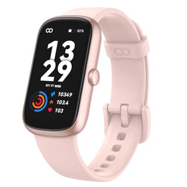 anyloop Smartwatch Herren Damen, 1,47 Zoll Fitness Tracker mit Pulsuhr SpO2 Schlafüberwachung Schrittzähler IP68 Wasserdichter Fitnessuhr 20+ Sportmodi Sportuhr für Android iOS, Rosa