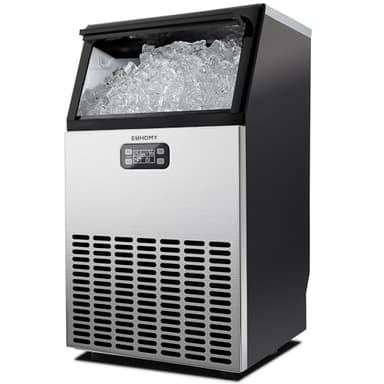 EUHOMY Gewerbliche Eiswürfelmaschine, 45 kg/24 Std. Edelstahl Untertisch-Eismaschine mit 15 kg Eislagerkapazität, freistehende Eismaschine mit Timer, ideal für Bars, Getränkeläden und große Feiern