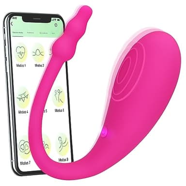 Vibrator mit APP Bluetooth Vibro Ei für sie G-Punkt，Leise Starke Stimulator Tragbarer Kugelvibratoren mit 9 Vibrationsmodi aus Silikon, Vibration für Frauen Liebeskugeln Sex Spielzeug für Paare