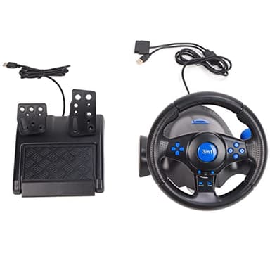 Gaming-Lenkrad mit Pedal, 180-Grad-Rotation Game Racing Wheel Multifunktionales 3-in-1 Driving Force Racing Wheel Kompatibel mit , PS3, PC