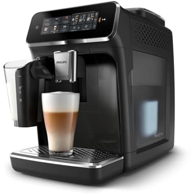 Philips 3300 Serie Espressomaschine – 6 Kaffeespezialitäten auf Knopfdruck, LatteGo: 2-teiliges, schlauchloses Milchsystem, Leichte Reinigung in 10 Sek., SilentBrew 40% leiser (EP3341/50)