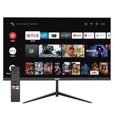 TuTu Smart Monitor 25 Zoll Android OS VA Panel FHD 1080P/60Hz, integrierter Lautsprecher, WiFi, Bluetooth, ultradünn, dreiseitig Rahmenlos, Zugriff auf Netflix, Prime Video, YouTube usw.