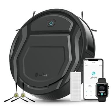 LEFANT Saugroboter, Superschlank WLAN Roboterstaubsauger, Kompatibel mit Alexa Sprachsteuerung, Staubsauger Roboter Selbstaufladung Leise für Haushaltsreinigung/Tierhaare/Haare/Staub/Teppich M210P