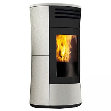 Edilkamin E805790 Cherie Up H Wasserführender Pelletofen Keramik Salz & Pfeffer/A+