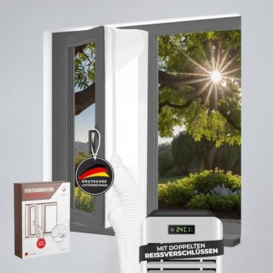 Fensterabdichtung für Klimaanlage - 400cm - Effektive Isolation für Fenster – Einfach zu Installieren, Energiesparend & Passgenau für Mobile Klimaanlagen,Reduziert Wärme und Kälte – Wiederverwendbar