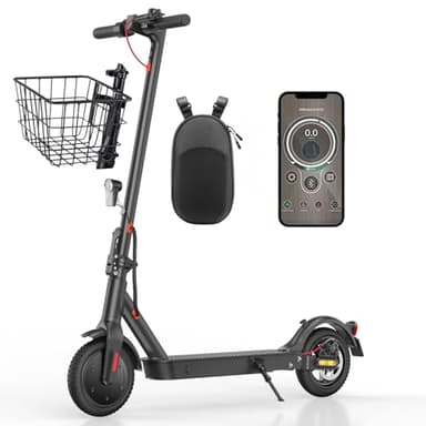 E Scooter mit Straßenzulassung, ABE Elektroroller Belastung bis 120kg, 30 km Reichweite, LED, 20km/h, 350W Motor, 8,5 Zoll Wabenreifen,Duales Bremssystem E Roller für Erwachsene (Doppelfederung)