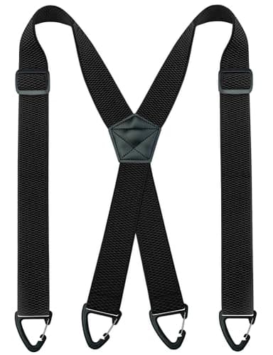 JEMYGINS Herren Outdoor Hosenträger X-Typ längenverstellbar mit Dreieckige Anti-Rutsch-Schnalle Schwarz