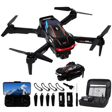 Gerbala FPV Drohne für Kinder & Anfänger - Faltbare Drohne mit 2 Batterien und HD Kamera - 360° Flip, Ein-Tasten Start/Landung, Schwerkraftsensor, Gestenfoto, Follow Me, Schwarz