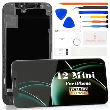 SRJTEK Ersatz für iPhone 12 Mini Bildschirm Ersatz A2399 LCD Display A2176 LCD Bildschirm Ersatz A2398, A2400 Touch Digitizer Assembly Repair Parts Kits (5,4 Zoll,Incell)