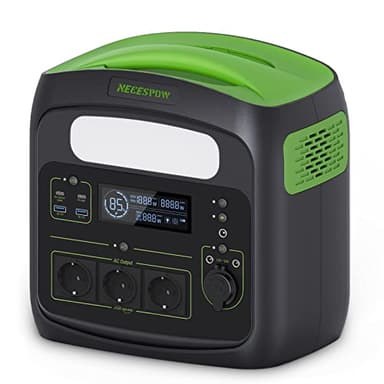NECESPOW Tragbare Powerstation N7576 AC Steckdosen x 3 700W(Spitze 1400W) 483.84Wh, Powerstation LiFePO4 Akku Reine Sinuswelle, USB-C PD100W Ausgang, Solargenerator für Camping Hause CPAP