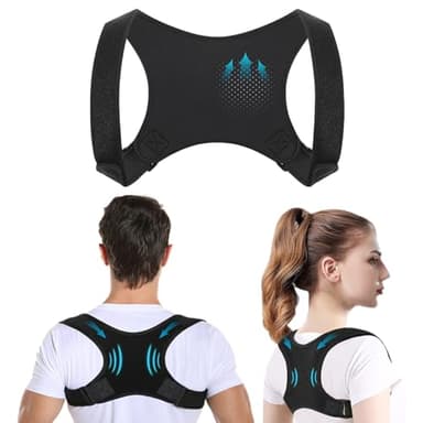 Rücken Geradehalter, Verstellbare und Atmungsaktive Haltungskorrektur Rücken Herren Damen Vorbeugung von Schmerzen Rückenstützgürtel für Rückenstütze Schultergurt Haltungskorrektur(Schwarz, L-XL)