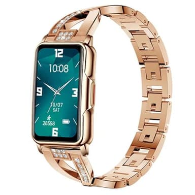 Smartwatch Damen mit Blutdruckmessung Whatsapp Funktion Benachrichtigung Schrittzähler Uhr Damen Smatchwatchuhren mit Herzfrequenzmessung Schlafmonitor Überwachung von Verbrauch Kilometerstand Gold