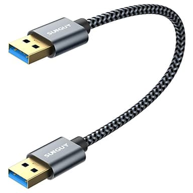 SUNGUY USB 3.0 Kabel, 0,3m USB A auf USB A Kabel 5Gbps Datenübertragung Verbindungskabel kompatibel mit Drucker, Laptop, Festplatten, Kameras