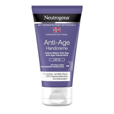 Neutrogena Norwegische Formel Anti-Age Handcreme mit LSF 20 (75 ml), pflegende Feuchtigkeitscreme mit Kollagen und stimulierenden Mineralien für glatte, straffe Haut