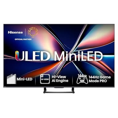 Hisense 50U7Q Fernseher 50 Zoll, 4K Mini LED ULED, Smart TV, Hi-View AI Engine, 144Hz Game Mode Pro, FreeSync Premium, Built in Subwoofer, Dolby Vision IQ Atmos, Airplay, Sprachsteuerung[2025]