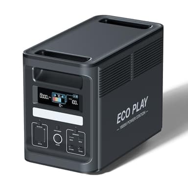 ECO PLAY 1800W Tragbare Powerstation EP1800, 1536Wh LiFePO4-Batterie, erweiterbar auf 4kWh, 1200W Solareingang, USV, APP-Steuerung, Camping/Outdoor – Gratis 100W Solarpanel! (Aktion)