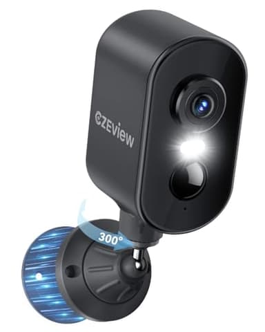 CZEview 2K Überwachungskamera Aussen Akku, Magnetische Montage,Bewegungserkennung,WLAN Kabellose Überwachungskamera außen/innen,2.4G,2-Wege Audio,Farbige Nachtsicht,IP65 Wasserdicht (Ganz schwarz)