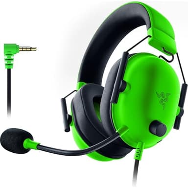 Razer BlackShark V2 X Gaming Headset: 7.1 Surround Sound – 50 mm Treiber, Memory-Foam-Kissen – für PC, PS4, PS5, Switch, Xbox One, 3,5 mm Klinkenstecker, Grün