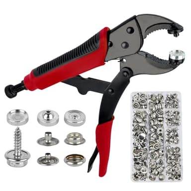 Druckknopf set mit zange: Tragbares Ösenzange Set mit 60 Sätzen 15mm - Druckknöpfe mit zange für Bootsabdeckung, Druckknopfzange Druckknopf Werkzeug, Ersetzen Heavy Duty Snap Fastener Tool