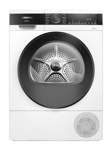 Siemens WQ33G2D41 iQ500, Wärmepumpentrockner 9 kg, schneller Trocknen mit speedPack, autoDry - schonende Trocknung, Halbe Beladung, Knitterschutz, Beladungsempfehlung, LED-Display, Weiß
