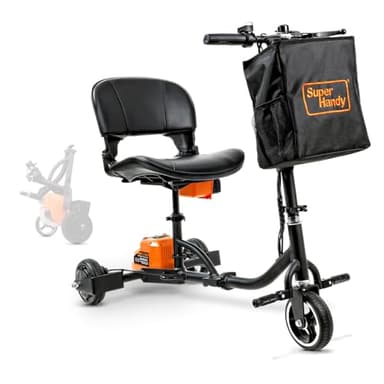 SuperHandy 3 Räder faltbar E-Mobilität, ultraleicht, kompakt, faltbar, große Reichweite, mit abnehmbaren 48 V Batterie bei einer maximalen Belastung von 125 kg, Tasche enthalten