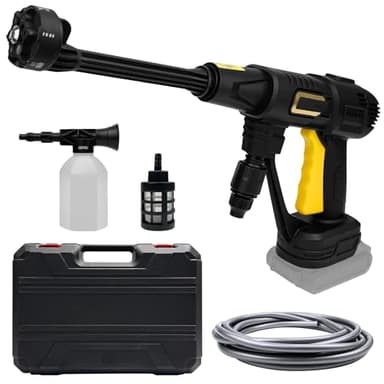 Akku Hochdruckreiniger, 200Bar Mobiler Hochdruckreiniger für Makita 18V Akku, Bürstenloser Motor Elektrische Hochdruckreiniger mit 6-in-1-Multifunktionsdüse, 3 Reinigungsstufen, 5 m Schlauch(No Akku)