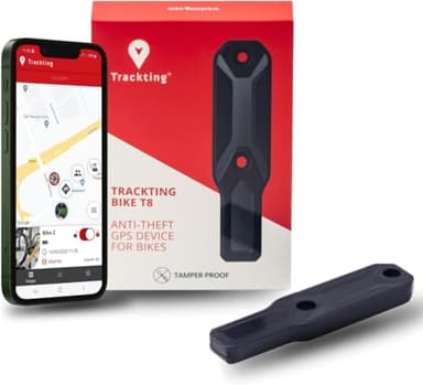 Trackting Bike T8 Diebstahlschutz Fahrrad GPS mit SIM-Karte | Bezahltes Jahresabonnement | Anti-Diebstahl Fahrrad Tracker mit Bewegungssensor, USB-C Akku, Echtzeit-Tracking im Falle eines Diebstahls