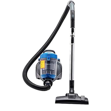 Amazon Basics Zylinder-Staubsauger, leistungsstark, kompakt und leicht, ohne Beutel, für Hart- und Teppichböden, HEPA-Filter, 700 W, 2.0 L, EU, Schwarz/Blau