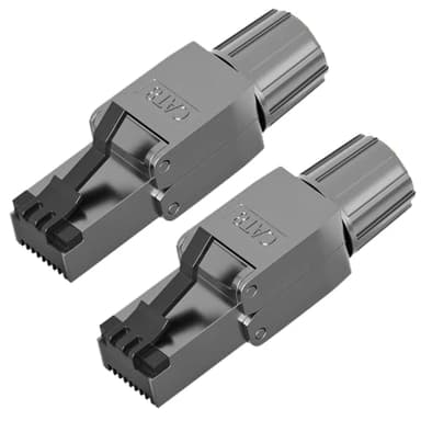 RedStar24 RJ45 Stecker Werkzeuglos CAT 7 CAT 8 Netzwerkstecker für Verlegekabel CAT8 CAT7 CAT6a LSA Feldkonfektionierbarer LAN Crimpstecker Geschirmt bis 40 Gbps 2000MHz 2 Stück