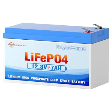 MOUDENSKAY 12V 7Ah LiFePO4 Akku Lithium batterie 12V Lithium-Eisen-Phosphat-Batterie mit über 2500+Mal Tiefzyklus und BMS Schutz für Notstrombeleuchtung, Camping,Solarstromanlagen,usw