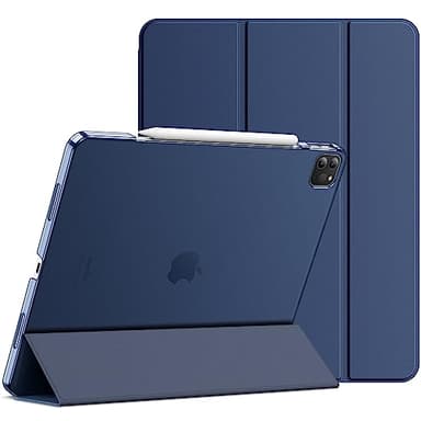 JETech Hülle für iPad Pro 12,9 Zoll (6./5. Generation, Modell 2022/2021), Unterstützung Pencil Aufladung, Abdeckung mit Auto Schlafen/Wachen (Navy)