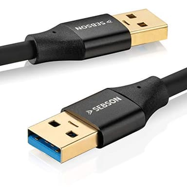 SEBSON USB Kabel 5m - Typ A auf A - USB 3.0 Datenkabel 5 Gbit/s Datenübertragung, Verbindungskabel für PC, Laptop, Drucker, Festplatten UVM.