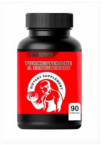 AG nature Turkesterone Beta Ecdysteron Hochdosiert 90 CPS 600 mg | Natürliches Nahrungsergänzungsmittel für Muskelmasse | Kraft, Energie und Unterstützung
