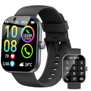 Smartwatch Herren Damen, 1,96"HD Touch Fitnessuhr mit Telefonfunktion, Smart Watch Fitness Tracker mit Pulsmesser Schlafmonitor Schrittzähler, 113+Sportmodi IP68 Wasserdicht Sportuhr für iOS Android