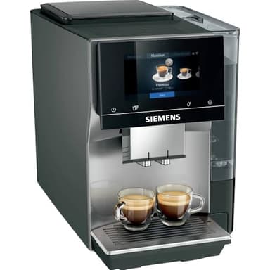 Siemens Kaffeevollautomat EQ700 classic TP715D01, App-Steuerung, Cold Brew, intuitives Full-Touch-Display, bis zu 10 individ. Kaffeekreationen als Favoriten, autom. Dampfreinigung, 1500 W, grau-silber