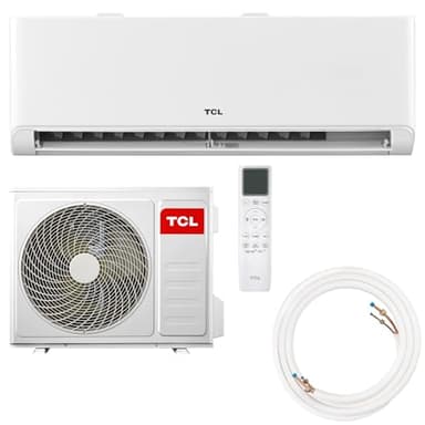 TCL Split Klimaanlage 24000 BTU (7,0 kW) Modell: BreezeIN mit Sprachsteuerung, WIFI für Räume bis 70m² 4 in 1: Heizen, Kühlen, Entfeuchten, Ventilieren inkl. 8°C Frostschutzmodus, Eco- & Turbomodus