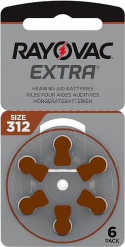 Rayovac Extra Advanced mit Active Core Technology, Neuste Generation an Hörgerätebatterien, Größe 312