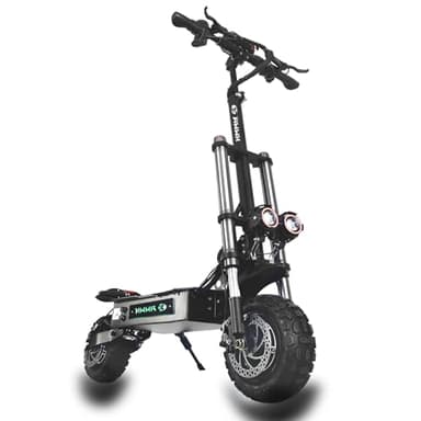 HWWH Elektro Roller Erwachsene E Scooter Offroad Elektroroller Klappbar 11Zoll All Terrain Vakuumreifen Schneller Doppelmotor 60V 40Ah Lithiumbatterie 100 km Akkulaufzeit