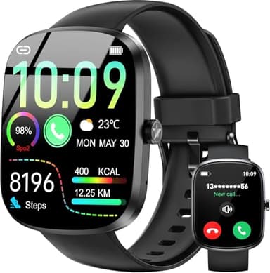 OUKITEL Smartwatch Herren Damen (Anruf Annehmen/Tätigen), 1.91" TFT Touchscreen Smart Watch mit Herzfrequenz, 140+Sportmodi Fitnessuhr mit Schlafüberwachung/SpO2, IP68 Wasserdicht für iOS Android
