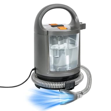 Polsterreiniger Gerät Nasssauger, Waschsauger für Sofa, Teppiche, Auto, Teppichreiniger 400W für Schmutzflecken, Fleckenreiniger mit 12kPa Saugkraft, Kompakt, Flexibel und Stark