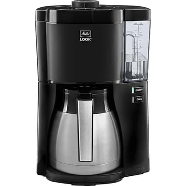 Melitta Look Therm – Kaffeemaschine mit abnehmbarem Wassertank, Filterkaffeemaschine mit Thermokanne und Tropfstopp, für bis zu 10 Tassen Kaffee, schwarz