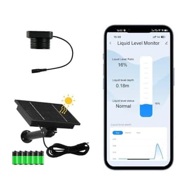EPTTECH Smart TLC 2326-WF-S Tuya APP Effizientes Solarpanel Wiederaufladbarer Akku Flüssigkeitsstandsmonitor WiFi Wasser Öl Tank Füllstandssensor Wasserdicht IP67 Haushalt Alarm Outdoor Ultraschall